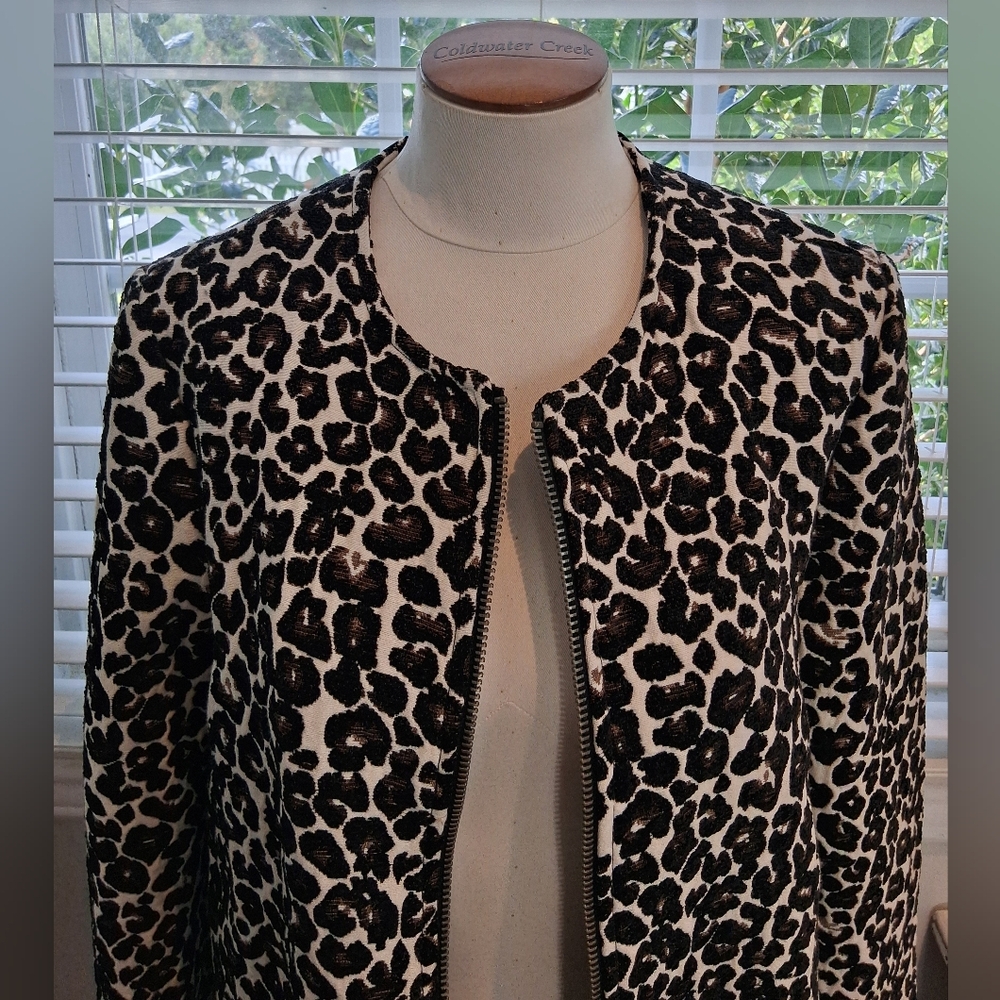 Cupcakes And Casmere Leopard Print 3/4 Length Jacket Sz S NWOT - Picture 2 of 10
